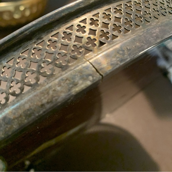 MCM Vintage Formica 12” & 14”Serving Tray silver plated - Picture 10 of 16